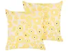 Dekokissen 2er Set TRITELEIA 45 x 45 cm Samtstoff Gelb Blumenmuster