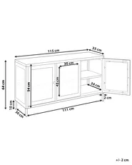 Szafka ze szklanymi drzwiami NEWPORT 115 cm Metal Bordowy_958005