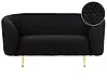 Sofa 2 Seater LOEN Boucle Black