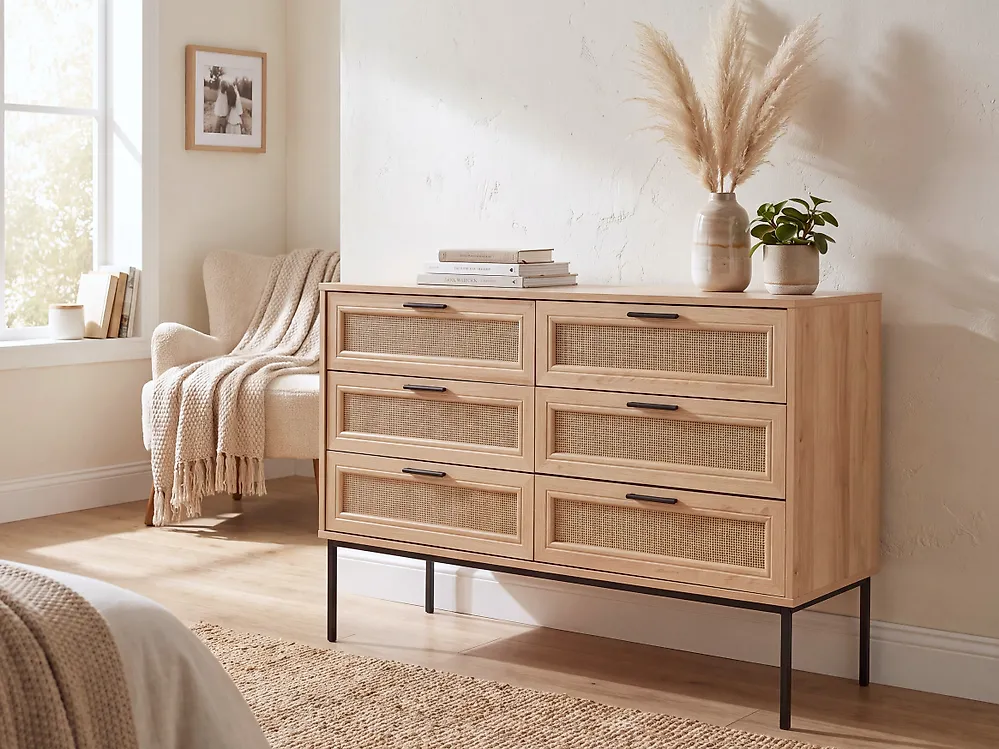 Kommode mit 6 Schubladen PASCO Hellbraun_1175061
