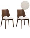 Set of 2 Dining Chairs ABEE Brown/ Light Beige