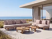 Garden Coffee Table ARZELLO  135 cm 90 cm Acacia Wood Brown_1165925
