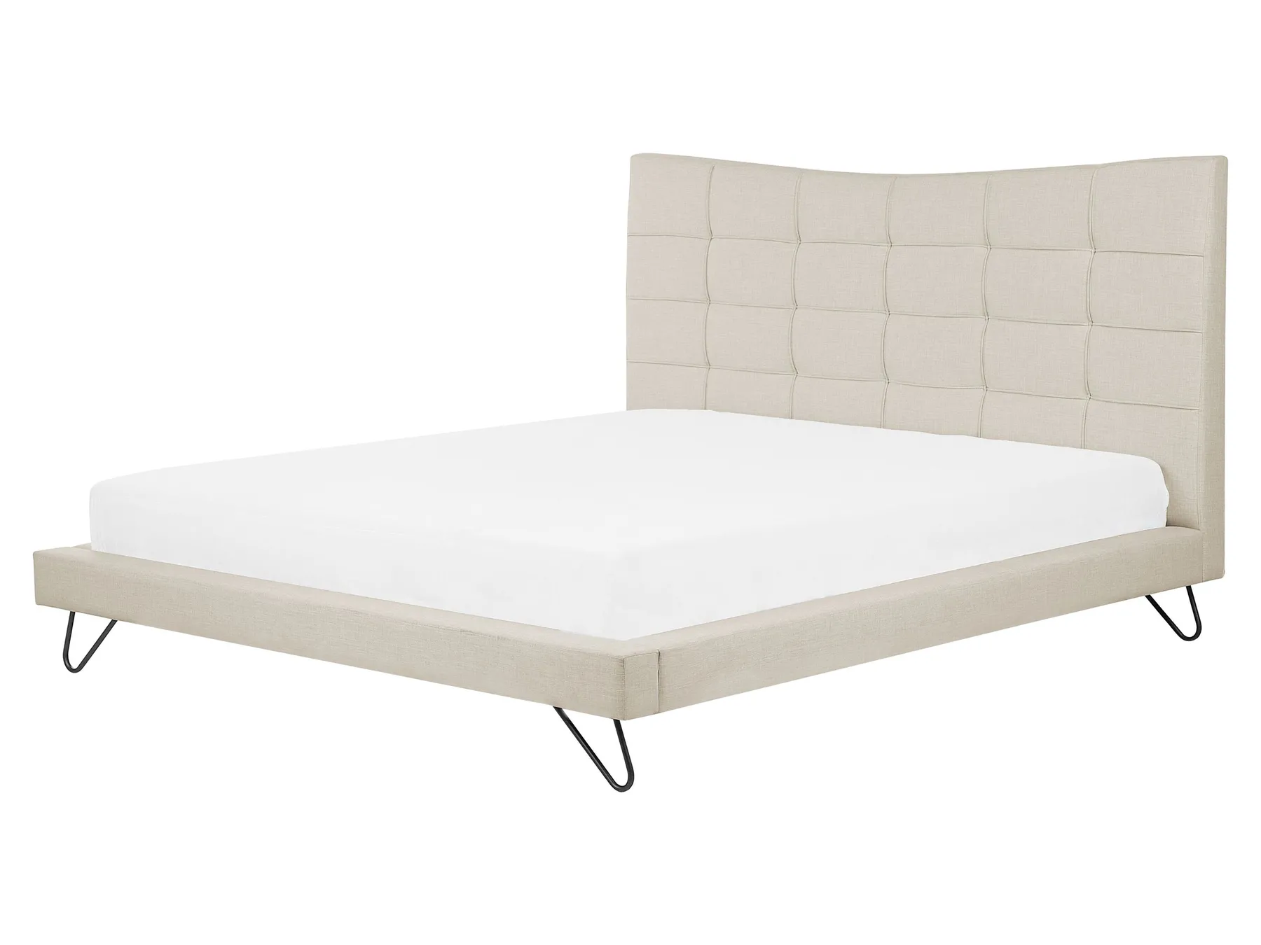 Bett mit Lattenrost Stoff LANNION 160 x 200 cm Hellbeige_759675