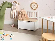 Storage Bench BERRIMA Pine Wood Light Brown/ White_1174502