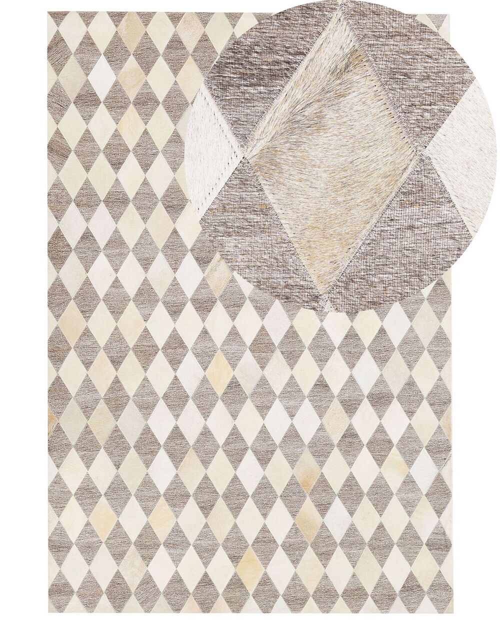 Gulvtæppe SESLICE Beige 160 x 230 cm Ægte læder