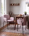 Conjunto de 2 sillas de comedor ALBEE Tela Rosa