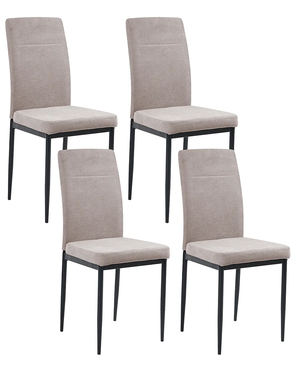 Conjunto de 4 cadeiras de jantar RINER Tecido Taupe | Beliani.pt