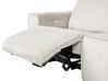 Sofá 3 lugares eletricamente reclinável em bombazine branco-creme NUKARI_918712