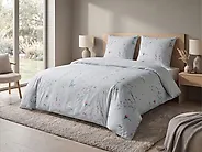 Ensemble de housses de couette EVERGREEN 220 x 240 cm Satin de coton Bleu clair_1183273