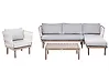 Garden Lounge Set with Table 4 Seater CREMONA Acacia Wood Brown/ Grey Left Hand