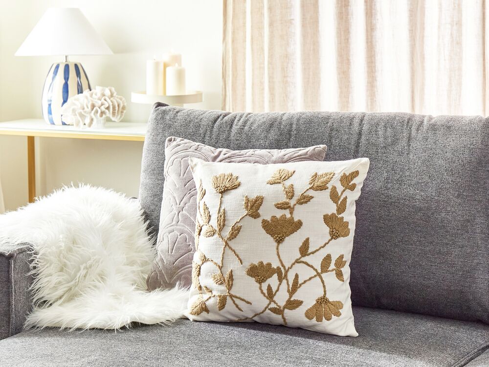 White cotton cushion cheap