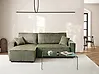 Corner Sofa Bed ABACKA with Storage Corduroy Green Right Hand