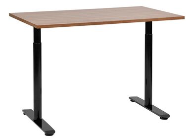 Manuálně nastavitelný psací stůl 120 x 72 cm tmavé dřevo/černý DESTINAS