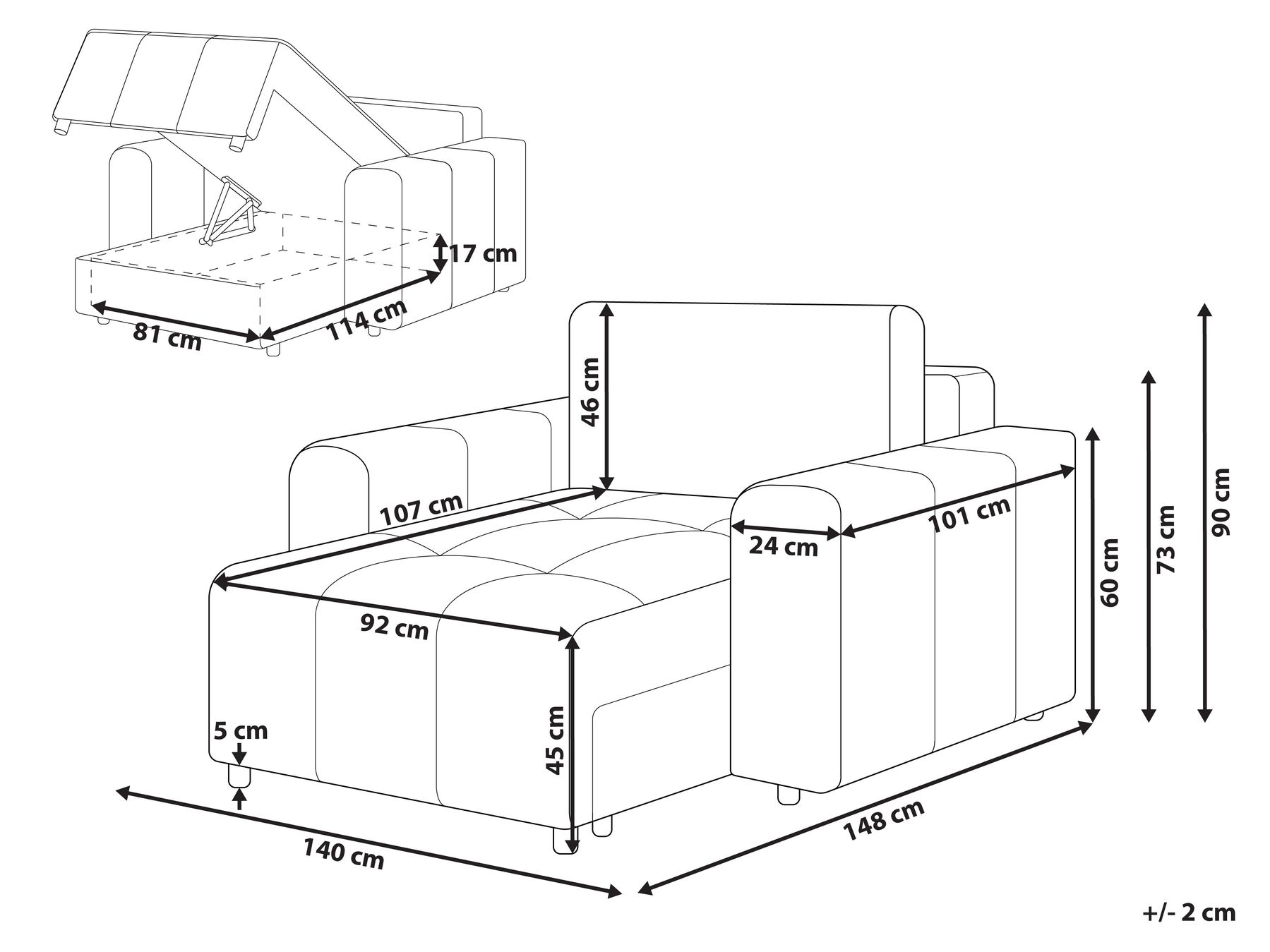 Fabric Chaise Lounge Green INNVIK_966479