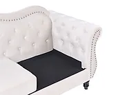 Sofa dla 3 osób SKIEN Welur Jasnobeżowy_1170458
