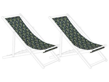 Set of 2 Sun Lounger Replacement Fabrics Olives Pattern ANZIO / AVELLINO