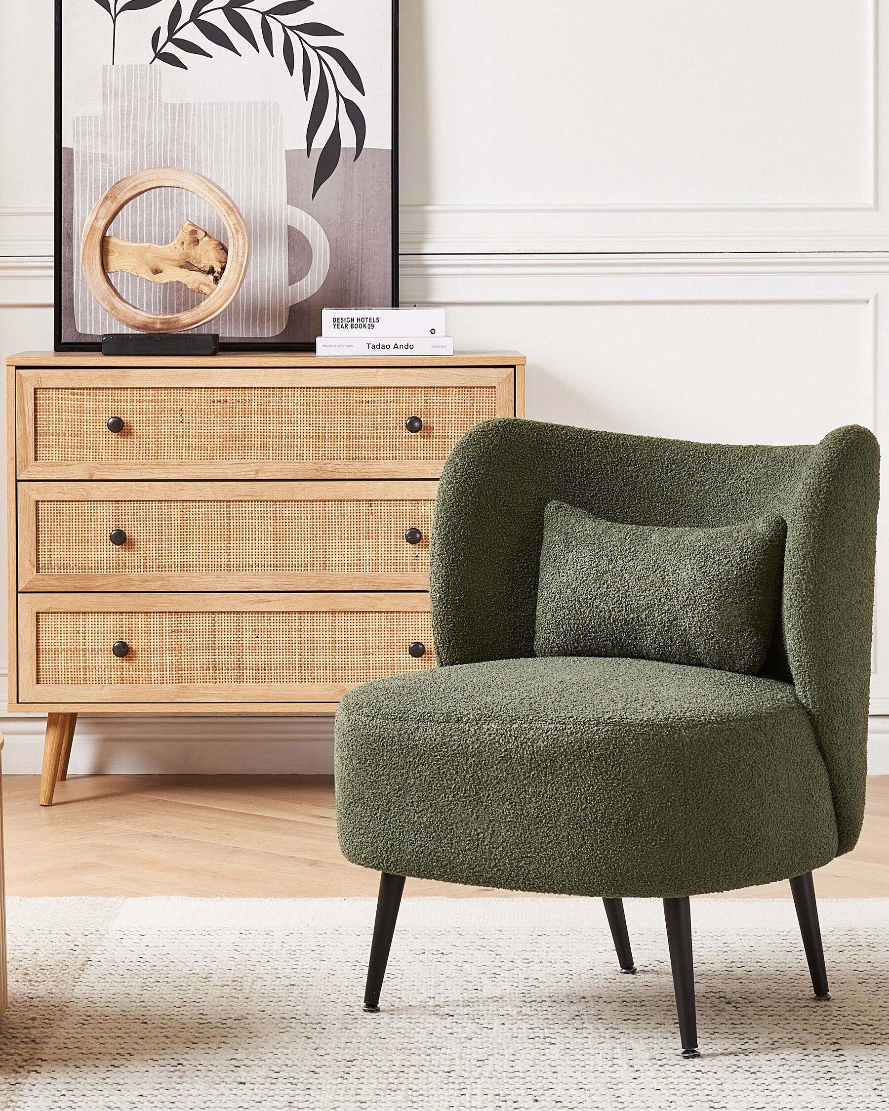 Boucle Armchair Dark Green OTSBY_875118