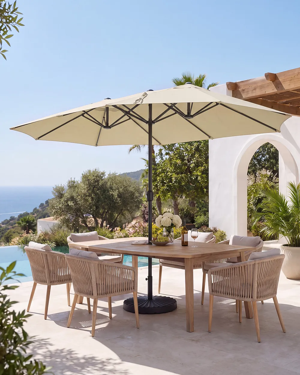 Ombrellone da giardino 460 cm SIBILLA Beige_1151371