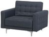 Conjunto de sofás reclináveis com 5 lugares em tecido cinzento escuro ABERDEEN_719107