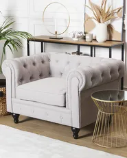 Armchair CHESTERFIELD Fabric Light Grey_675637