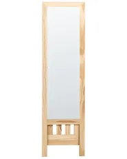 Standing Mirror with Shelf LUISANT 145 cm Pine Wood Light Brown_832265