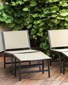 Set of 2 Garden Chairs with Footrests Beige and Black MARCEDDI_933200