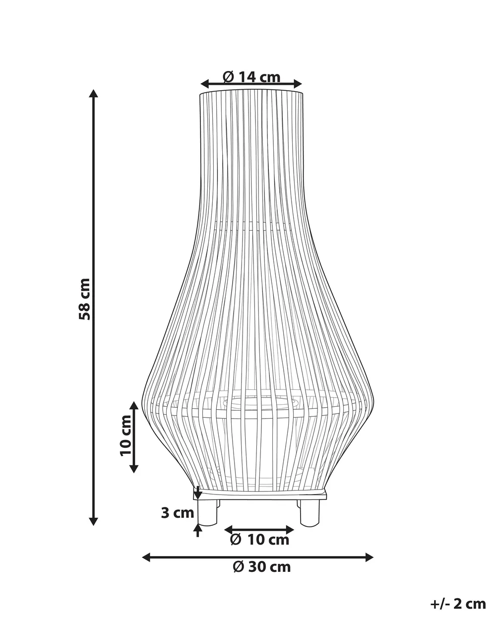 Lampion LEYTE 58 cm Bambus Czarny_873493