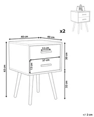 Set of 2 Bedside Tables ALABAMA White_1060622