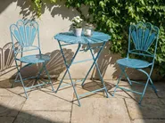 Bistro Table PAVIA 71 cm 71 cm Metal Blue_1046281
