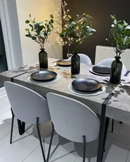 Dining Table ADENA Grey Concrete Effect 150 cm 90 cm_800617