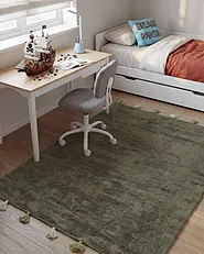 Kids Rug KODINHI  Dark Green 140 x 200 cm Cotton_1155081