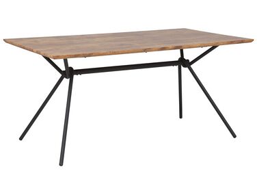 Jedálenský stôl 160 x 90 cm tmavé drevo/čierna AMSTERDAM
