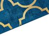 Teppich marineblau / gold 160 x 230 cm marokkanisches Muster Kurzflor YELKI_806402