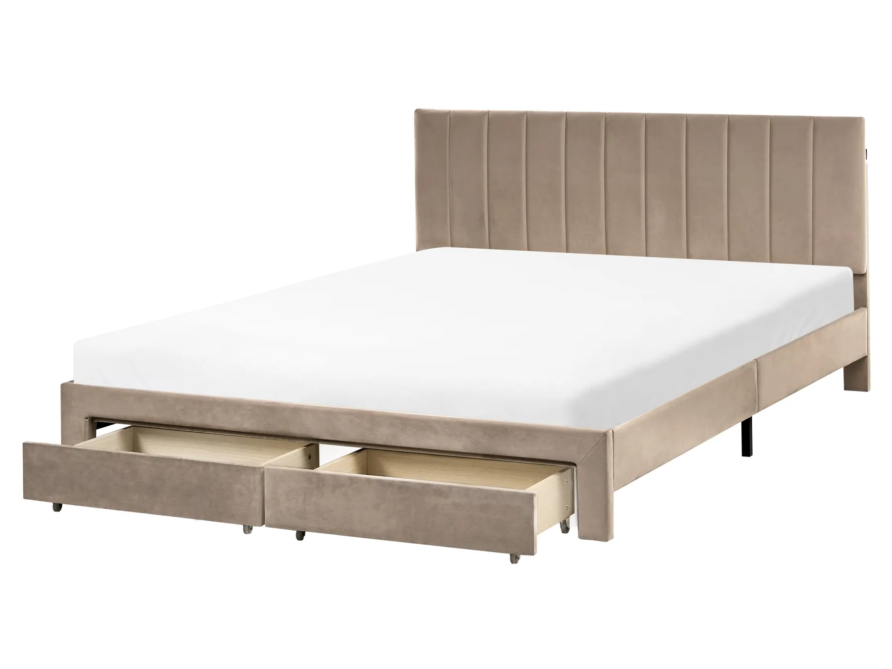 Cama con cajones LONZAC Terciopelo Gris pardo 160 x 200 cm_1014840