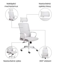Kancelářská židle MONARCH Světle šedá_1073742