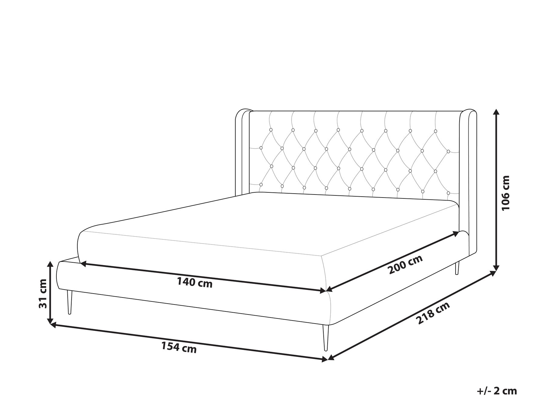 Bett mit Lattenrost Samtstoff FORBACH 140 x 200 cm Grau_819185