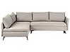 Corner Sofa Bed KOGE with Storage Fabric Beige Right Hand