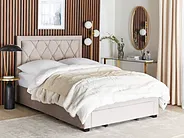 Bett mit Schubladen LIEVIN Samtstoff Beige 140 x 200 cm_858021