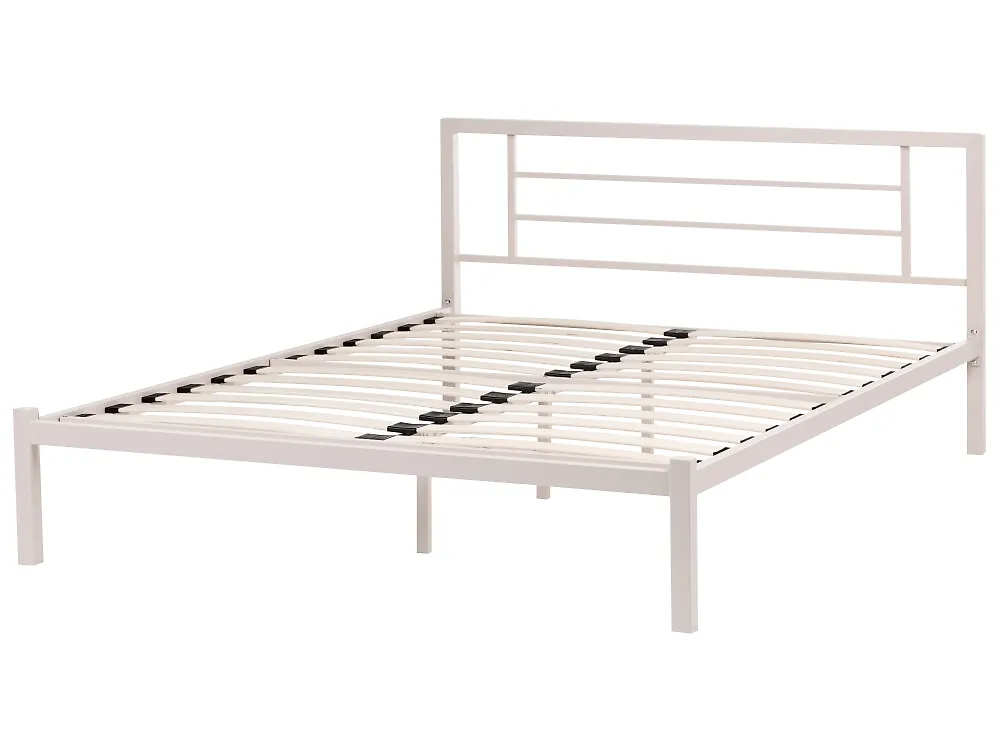 Cama Metal CUSSET 160 x 200 cm Creme claro_1162084