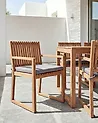 Set of 2 Garden Chairs with Cushions SASSARI PREMIUM Certified Acacia Wood Light Grey