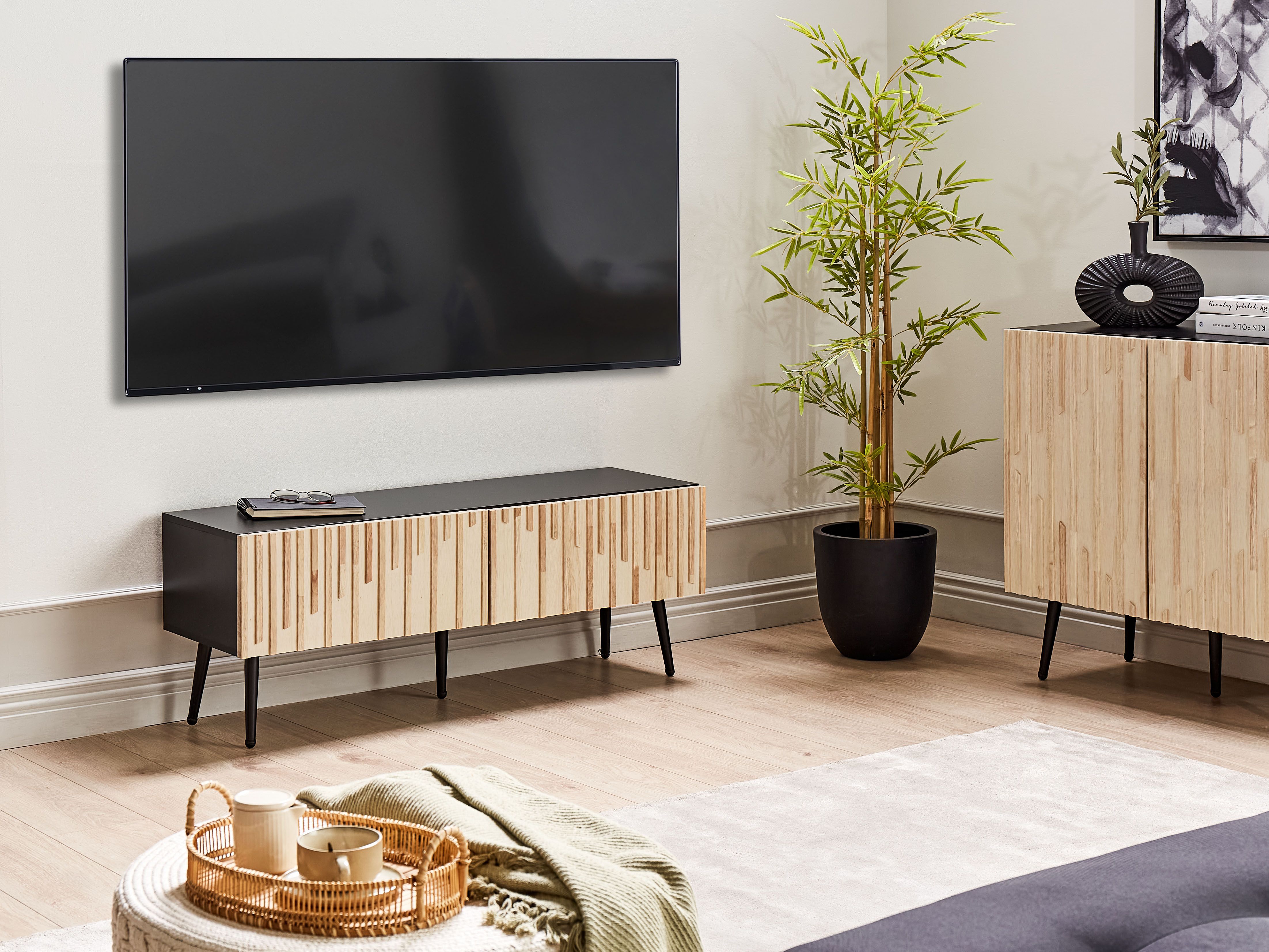 TV-bord DALCROSS Brun/sort | Beliani.dk