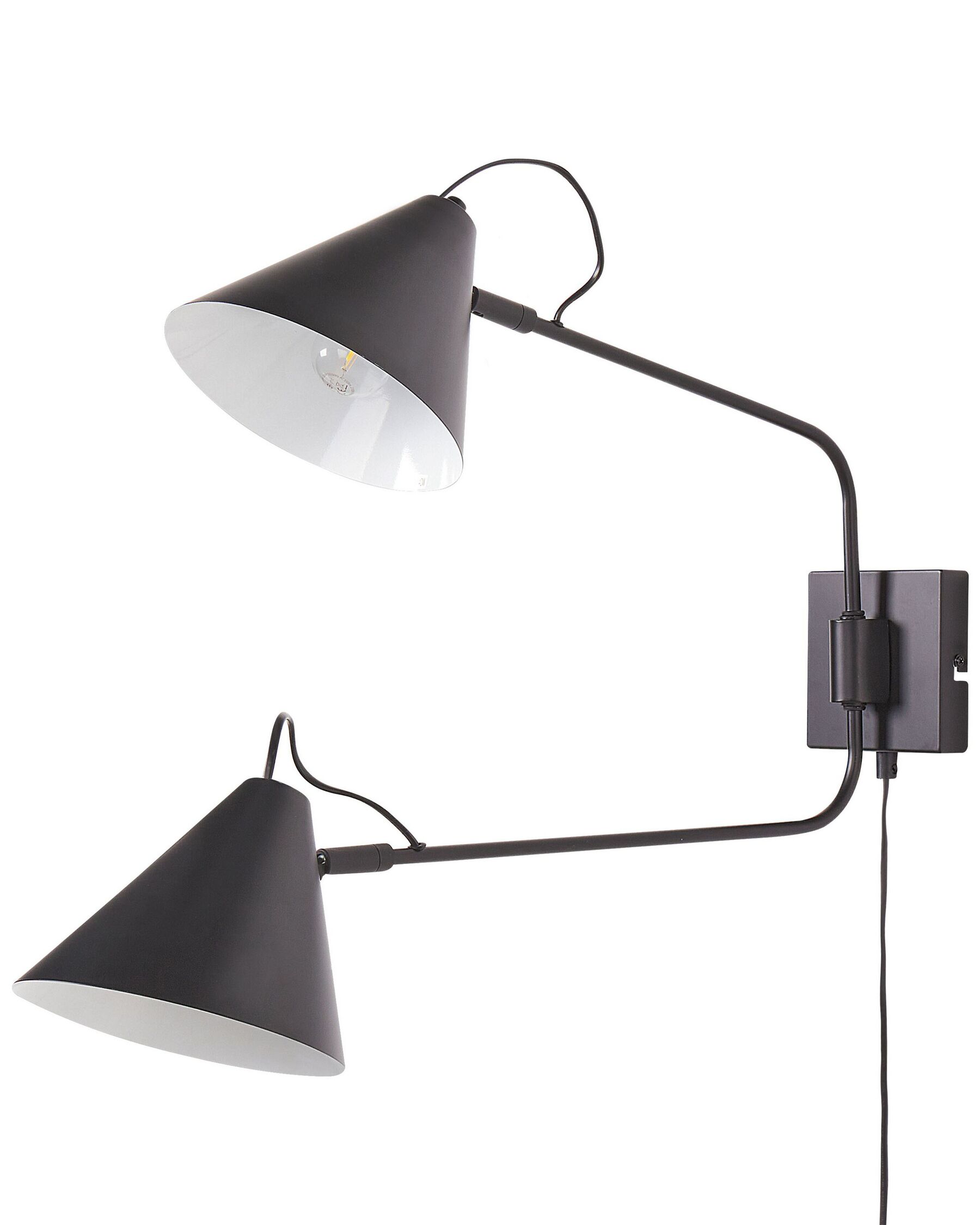 Lampa ścienna 2-punktowa metalowa czarna MANDIRI_884157