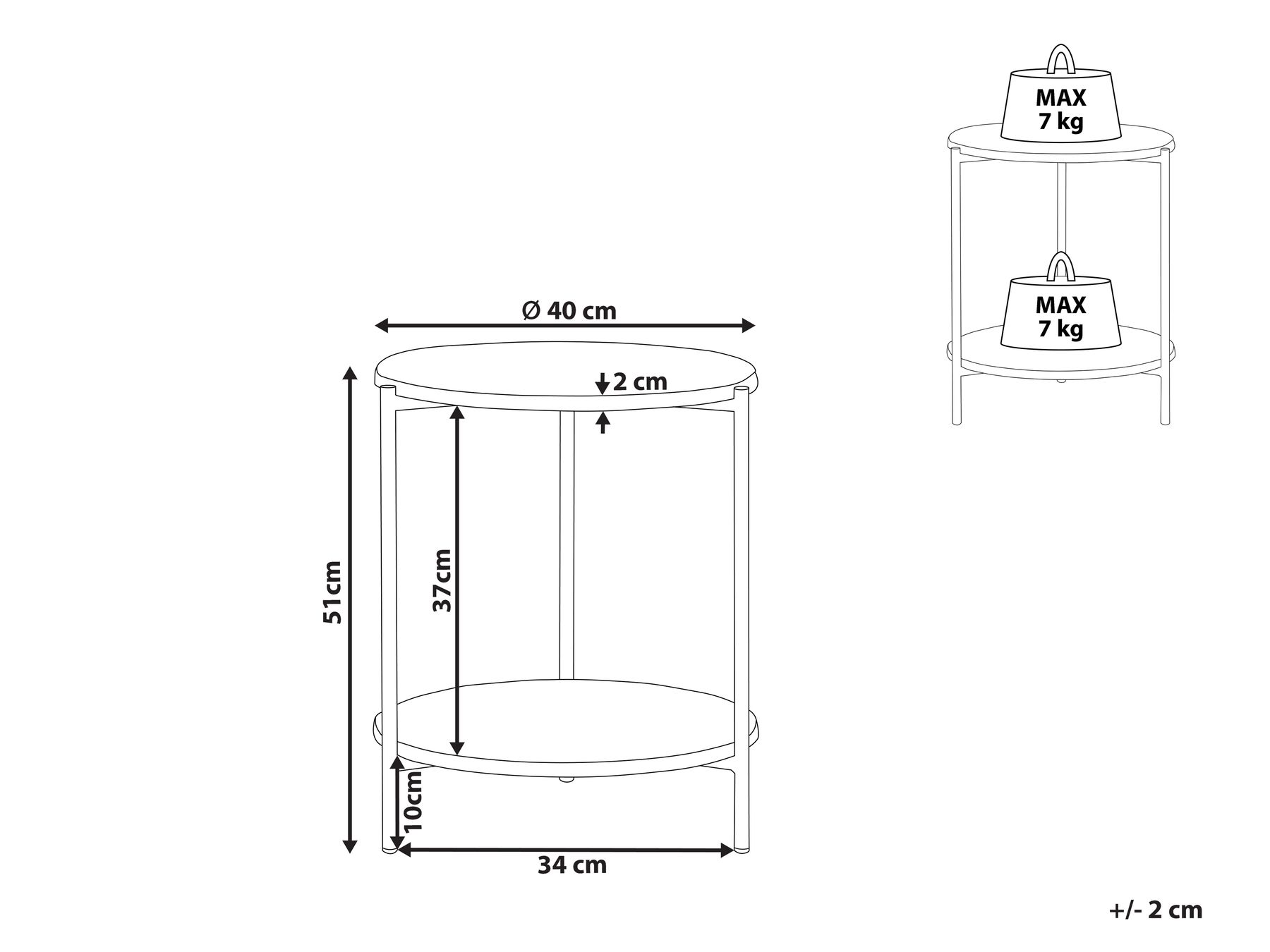 Marble Effect Side Table White with Gold REVA_832850 Marble Effect Side Table White with Gold REVA_832850