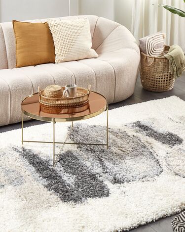 Shaggy Area Rug 160 x 230 cm White and Grey MASIS