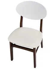 Set of 2 Dining Chairs AMERY Wood Off-White/ Dark Brown_1055111