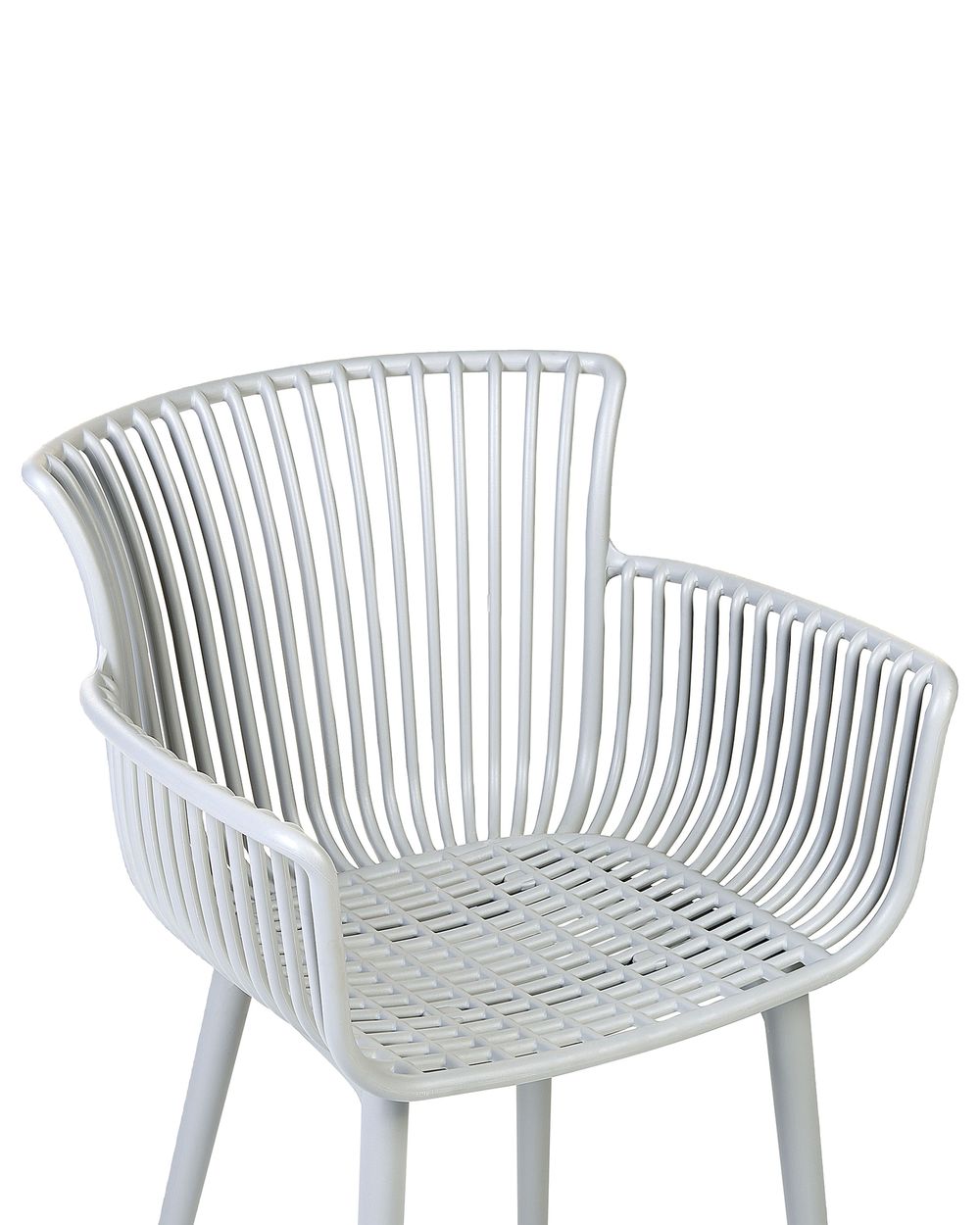 light grey plastic garden chairs