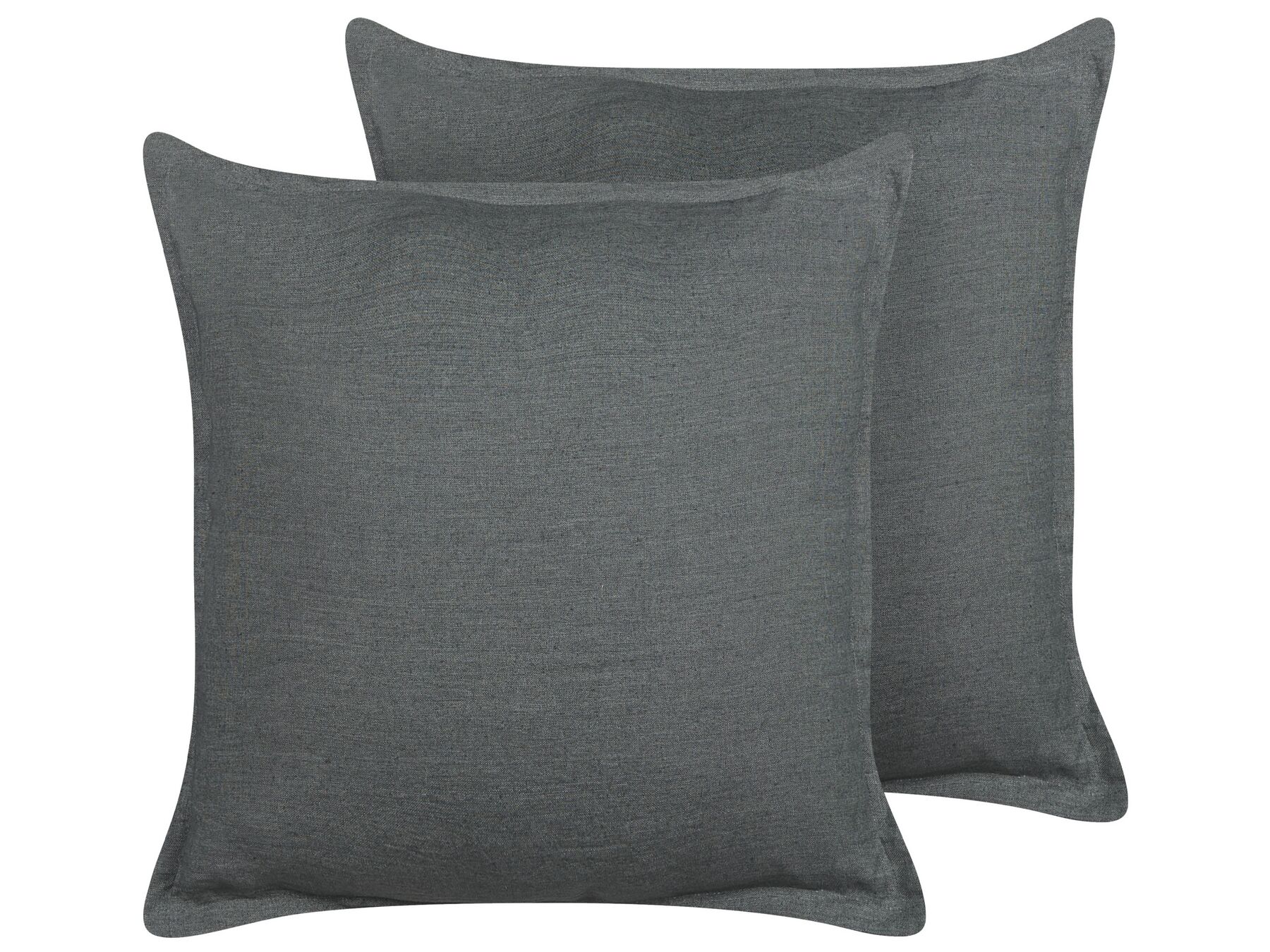 Lot de 2 coussins décoratifs en lin 45 x 45 cm gris foncé SUBULATA_838525