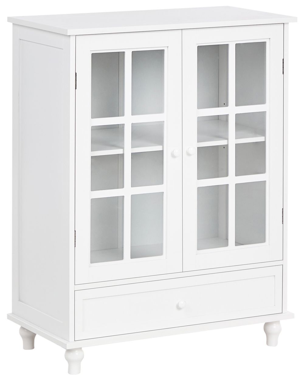 Buffet avec vitrine en verre CARLET 71 cm Blanc