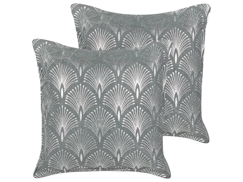 Set of Decorative Cushions HOYA Cotton 45 x 45 cm Grey Geometric