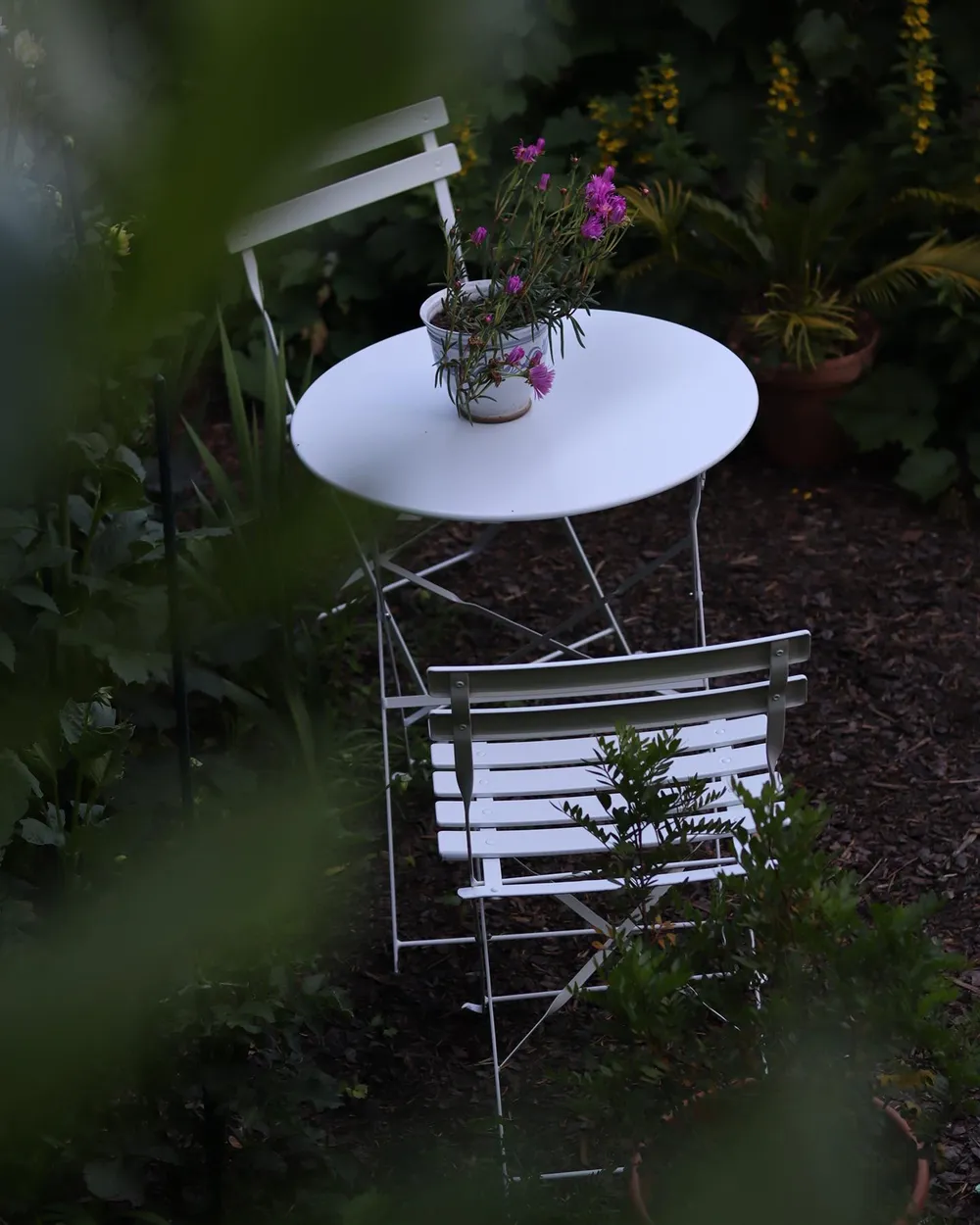 Bistro Set Folding FIORI Metal White_872880